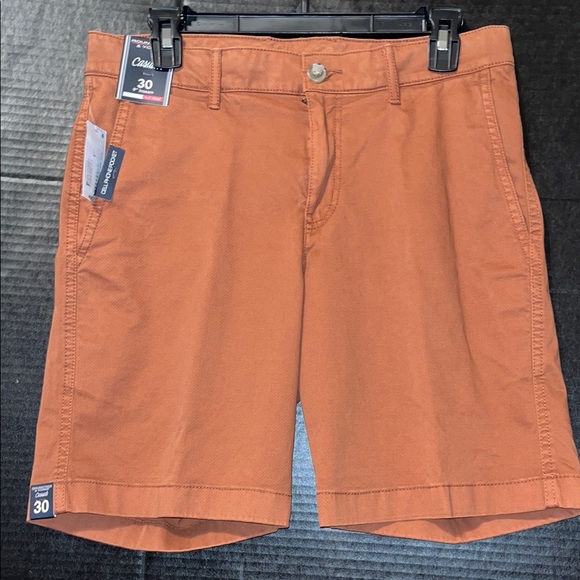 Roundtree & Yorke Men's Orange Flat Front Shorts - Picture 1 of 14